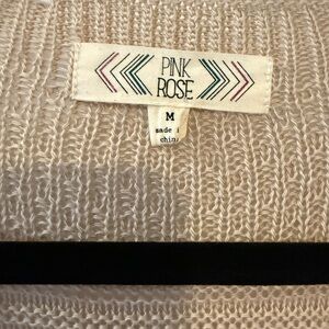 Pink Rose Women's Cream Sweater